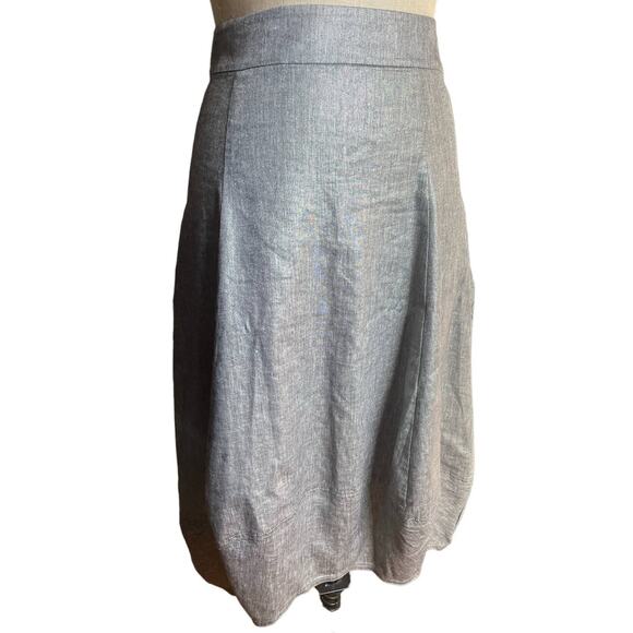 Eileen Fisher Metallic Lantern Skirt Knee Length in Gray Metallic Size XS XSmall - Picture 4 of 9